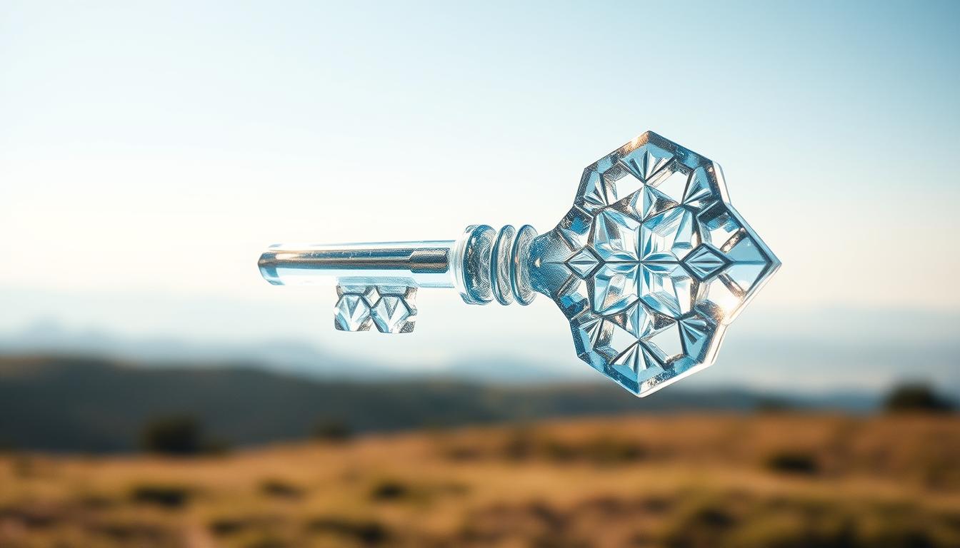 Crystal Key symbol of hope and faith